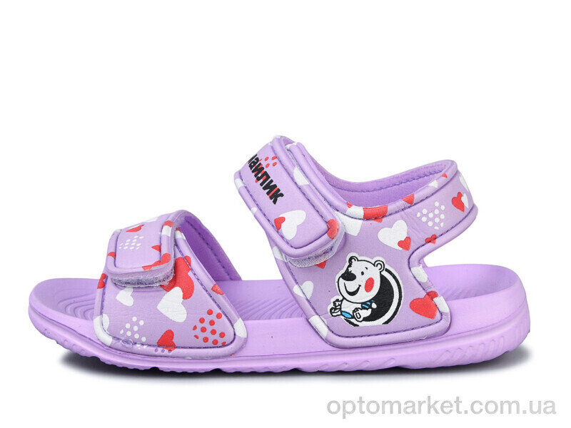 Купить Босоніжки дитячі 8006B-15 Смайлик фіолетовий, фото 1