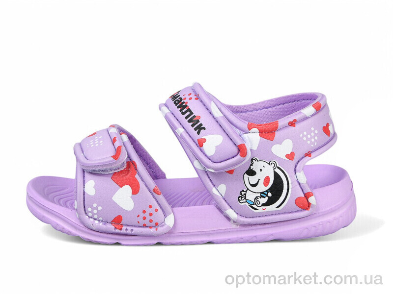 Купить Босоніжки дитячі 8006C-15 Смайлик фіолетовий, фото 1