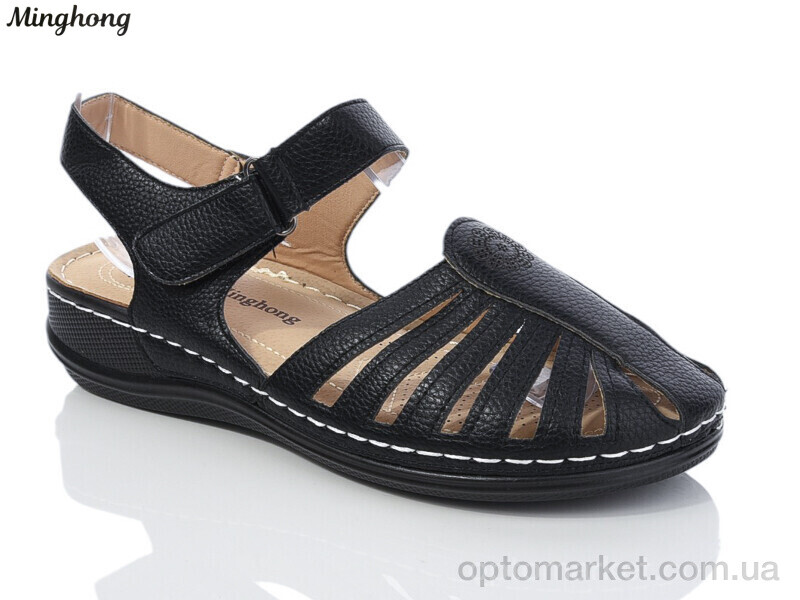 Купить Босоніжки жіночі 801-1 Minghong чорний, фото 1