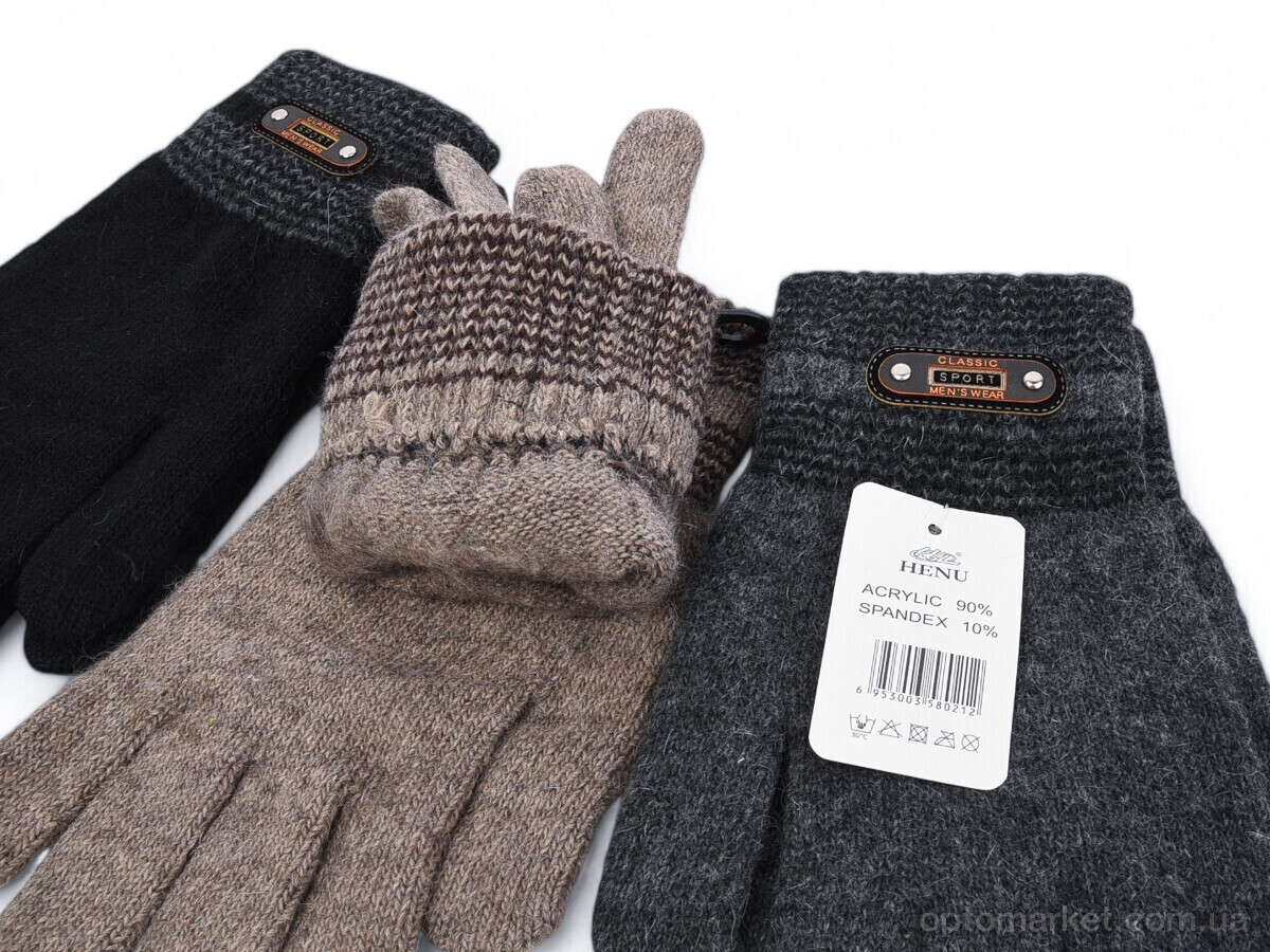 Купить Рукавички чоловічі 8021 mix Henu мікс, фото 2