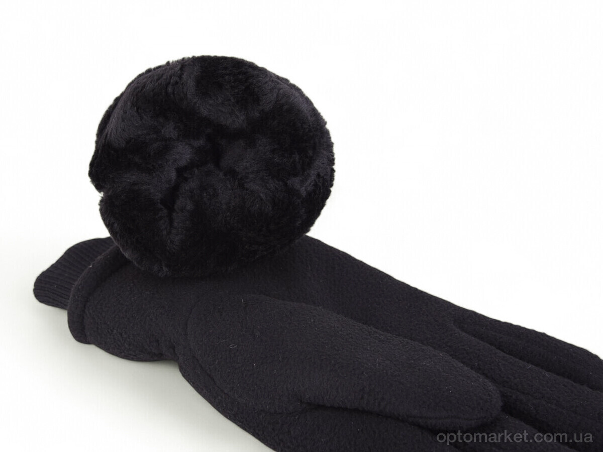 Купить Рукавички чоловічі 81 фліс black Paidi чорний, фото 2