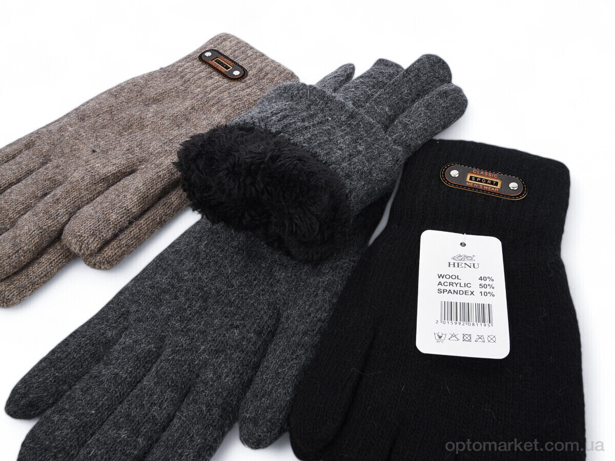 Купить Рукавички чоловічі 8119 mix Henu мікс, фото 2
