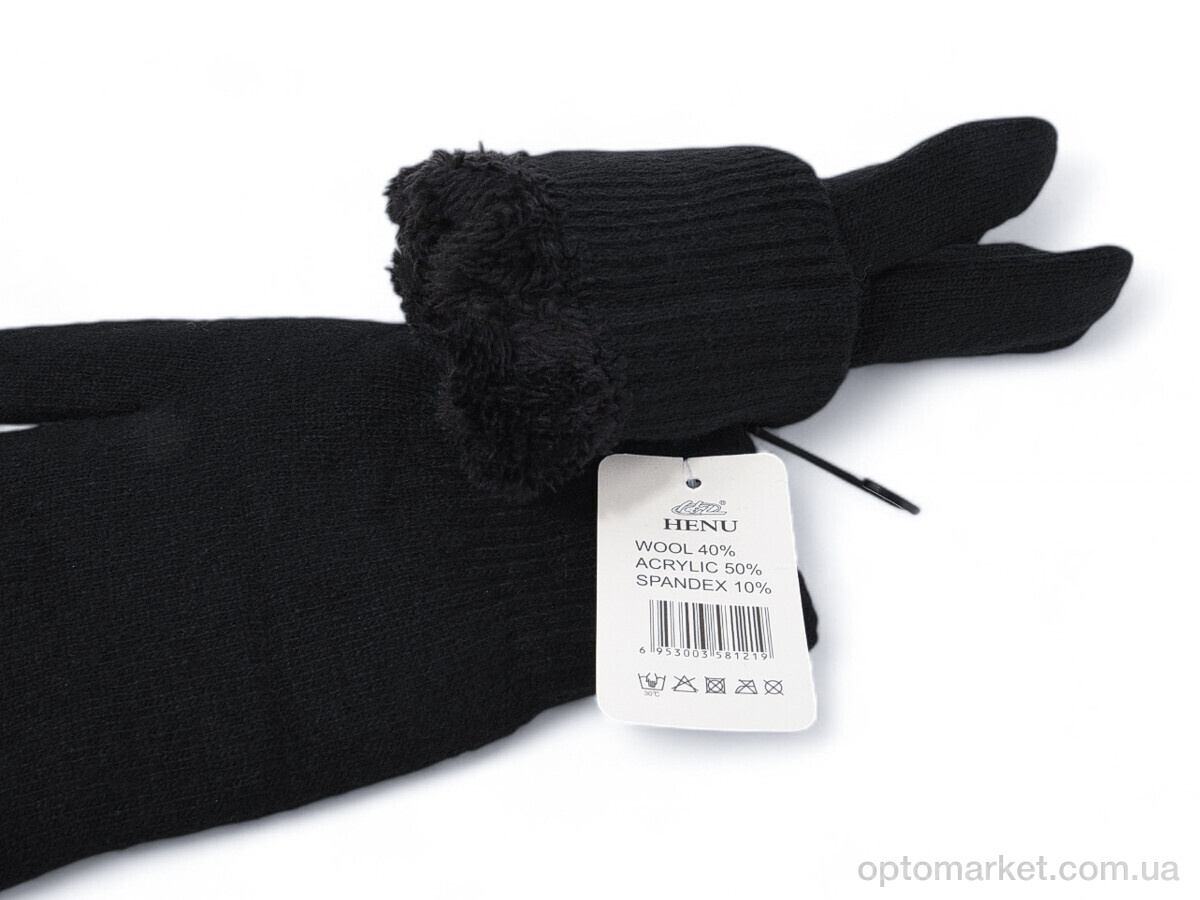 Купить Рукавички чоловічі 8121 black Henu чорний, фото 2