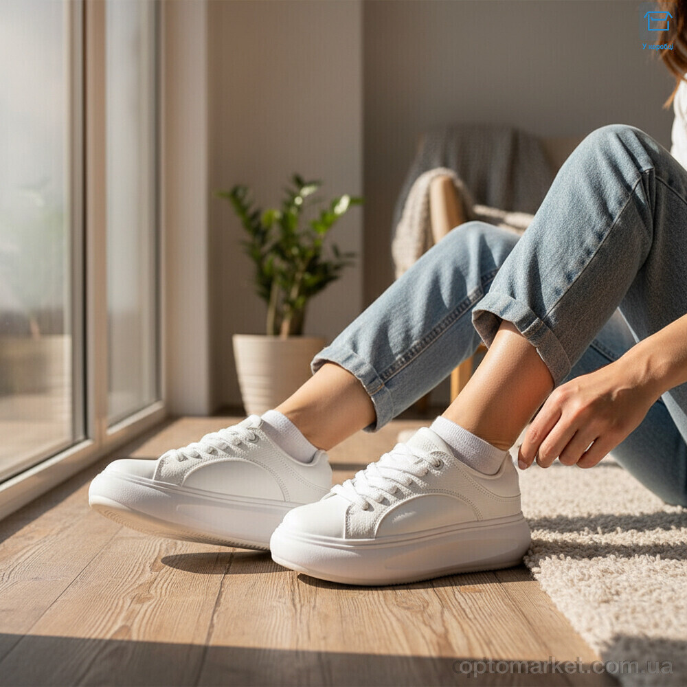 Купить Кросівки жіночі 82-2 піна Happy білий, фото 2