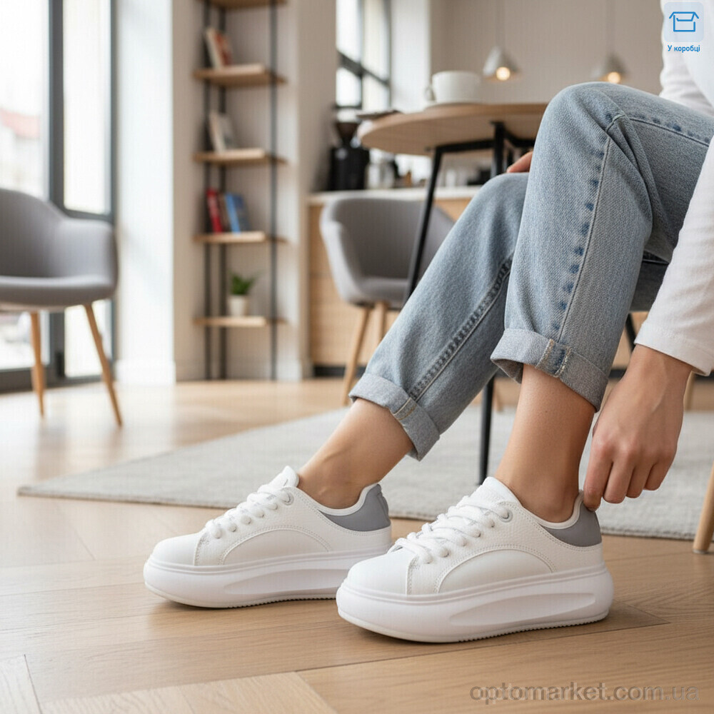 Купить Кросівки жіночі 82-3 піна Happy білий, фото 2