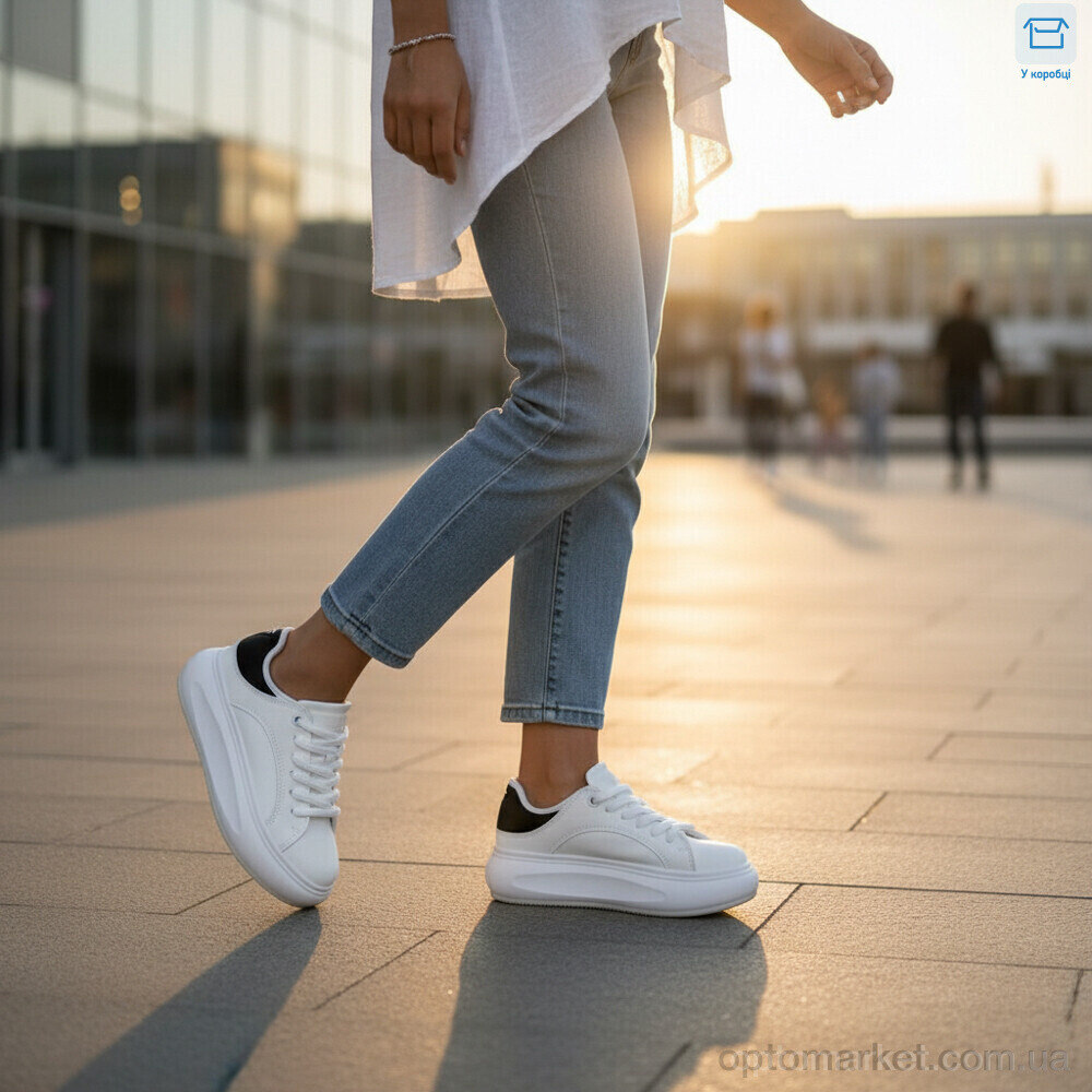 Купить Кросівки жіночі 82-5 піна Happy білий, фото 2