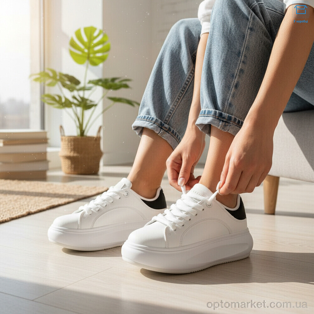 Купить Кросівки жіночі 82-5 піна Happy білий, фото 3