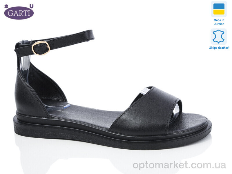 Купить Босоніжки жіночі 82 чорний шкіра Garti чорний, фото 1