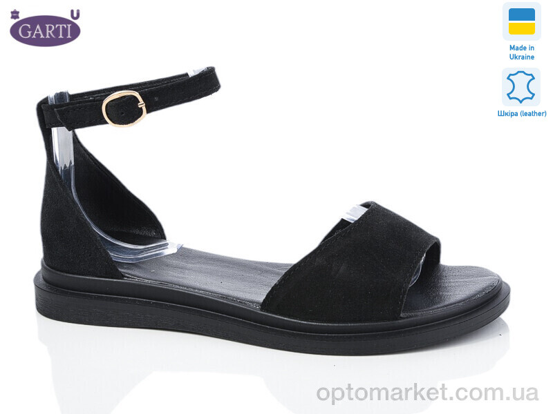 Купить Босоніжки жіночі 82 чорний замш Garti чорний, фото 1