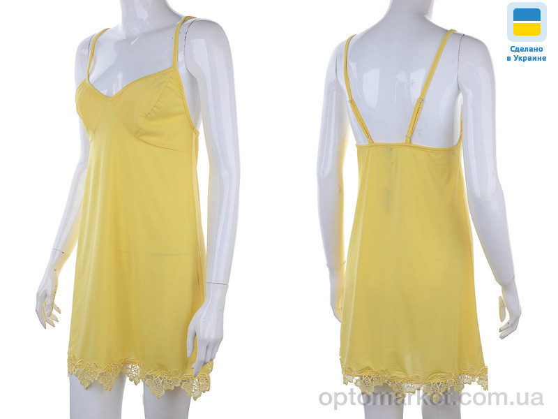 Купить Нічна сорочка жіночі 8289 yellow батал Nadia & Natali жовтий, фото 3