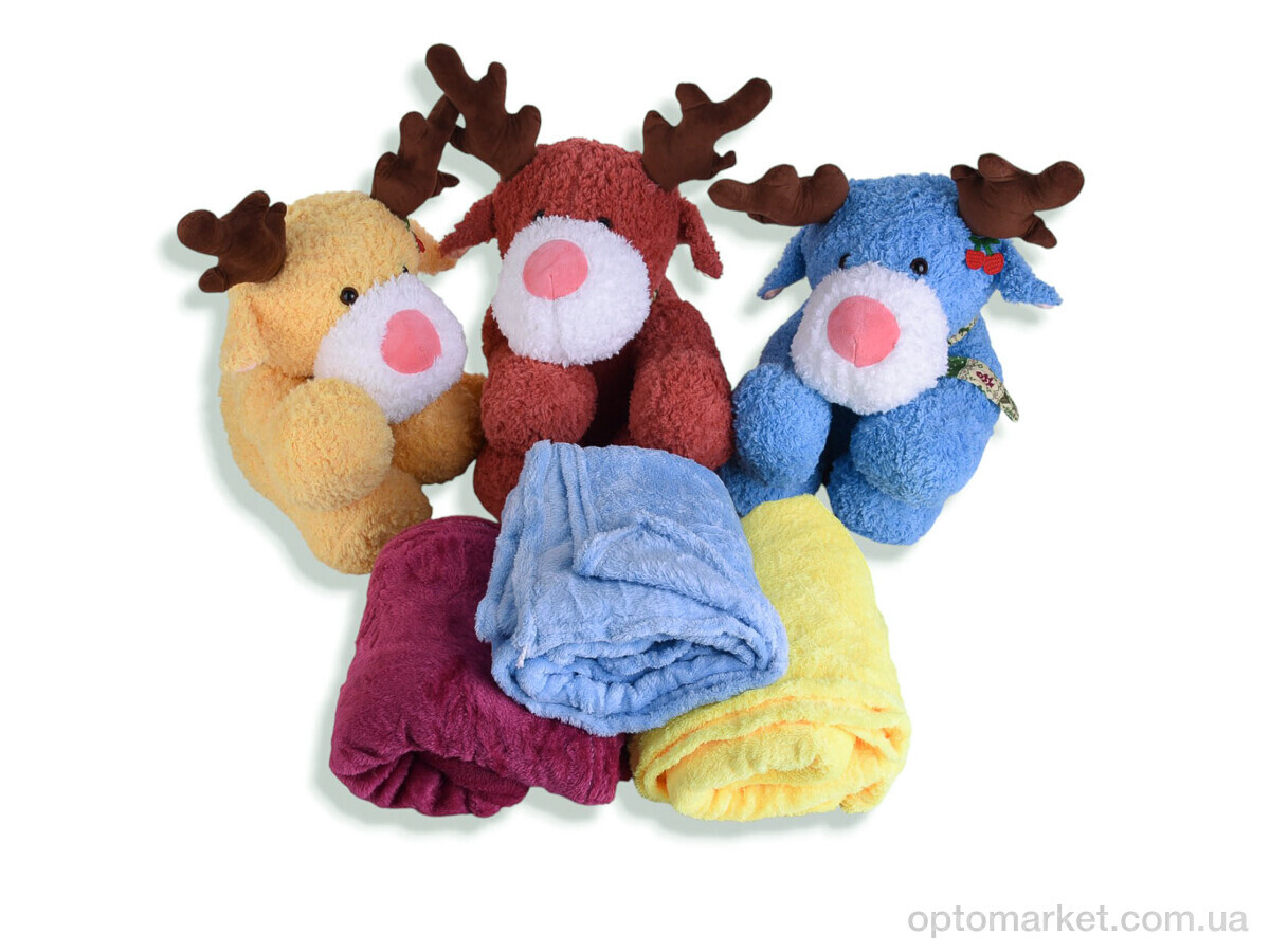 Купить Пледи дитячі 85-10 (12133) олені іграшка (40х30) -плед 120x160 mix Malloory Home мікс, фото 1