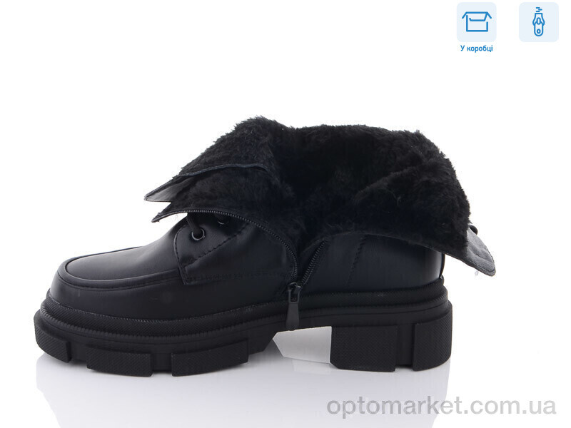 Купить Черевики жіночі 85-6 Hongquan чорний, фото 2