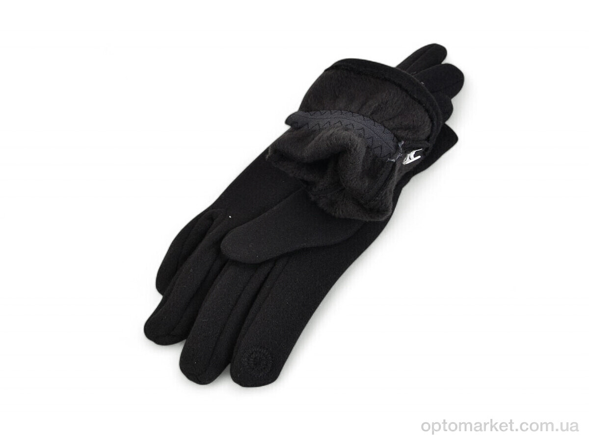 Купить Рукавички дитячі 86-1 фліс black Paidi чорний, фото 2