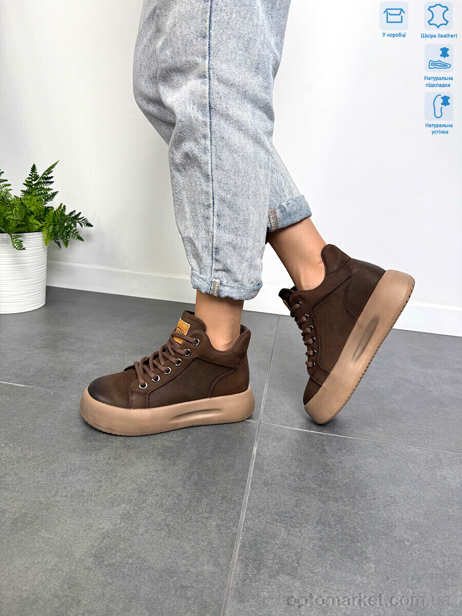 Купить Черевики жіночі 86681 brown Camille коричневий, фото 3