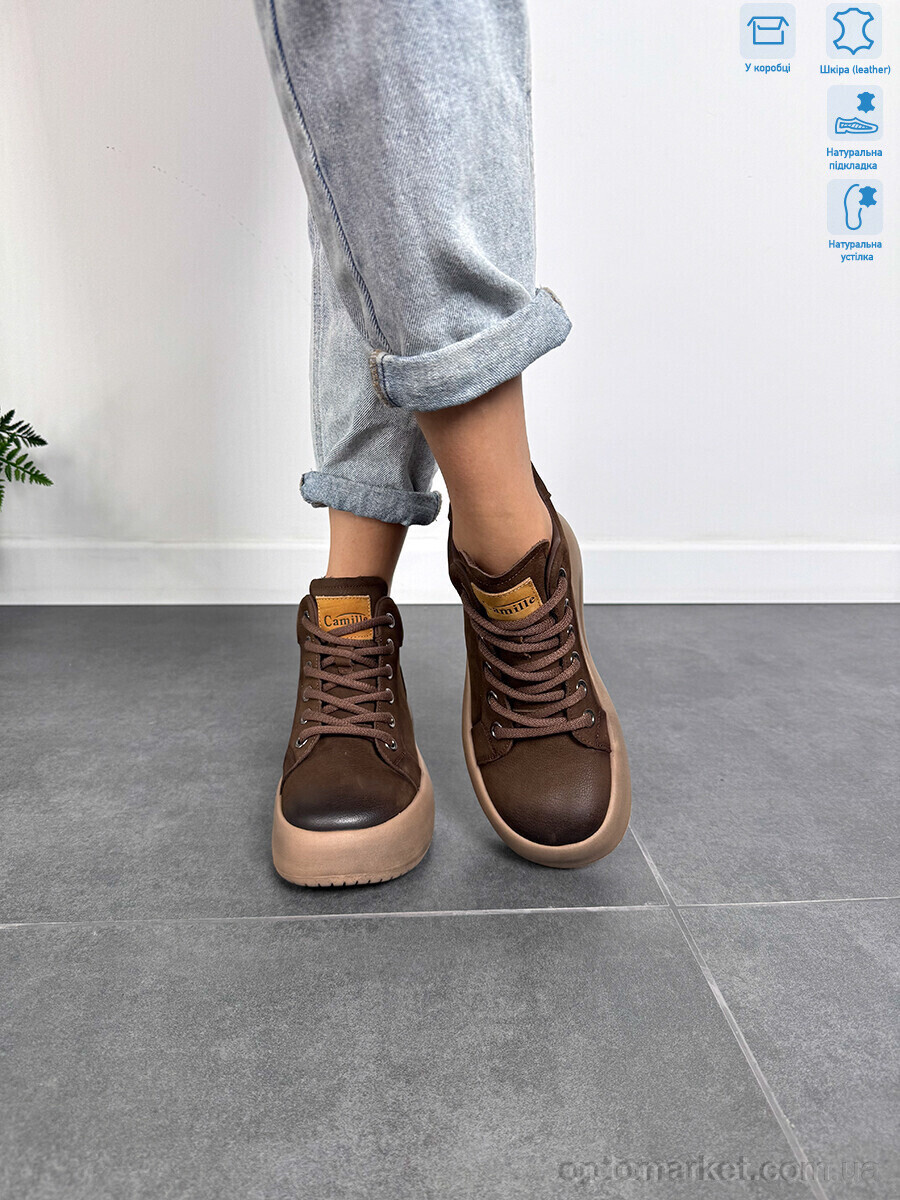 Купить Черевики жіночі 86681 brown Camille коричневий, фото 4