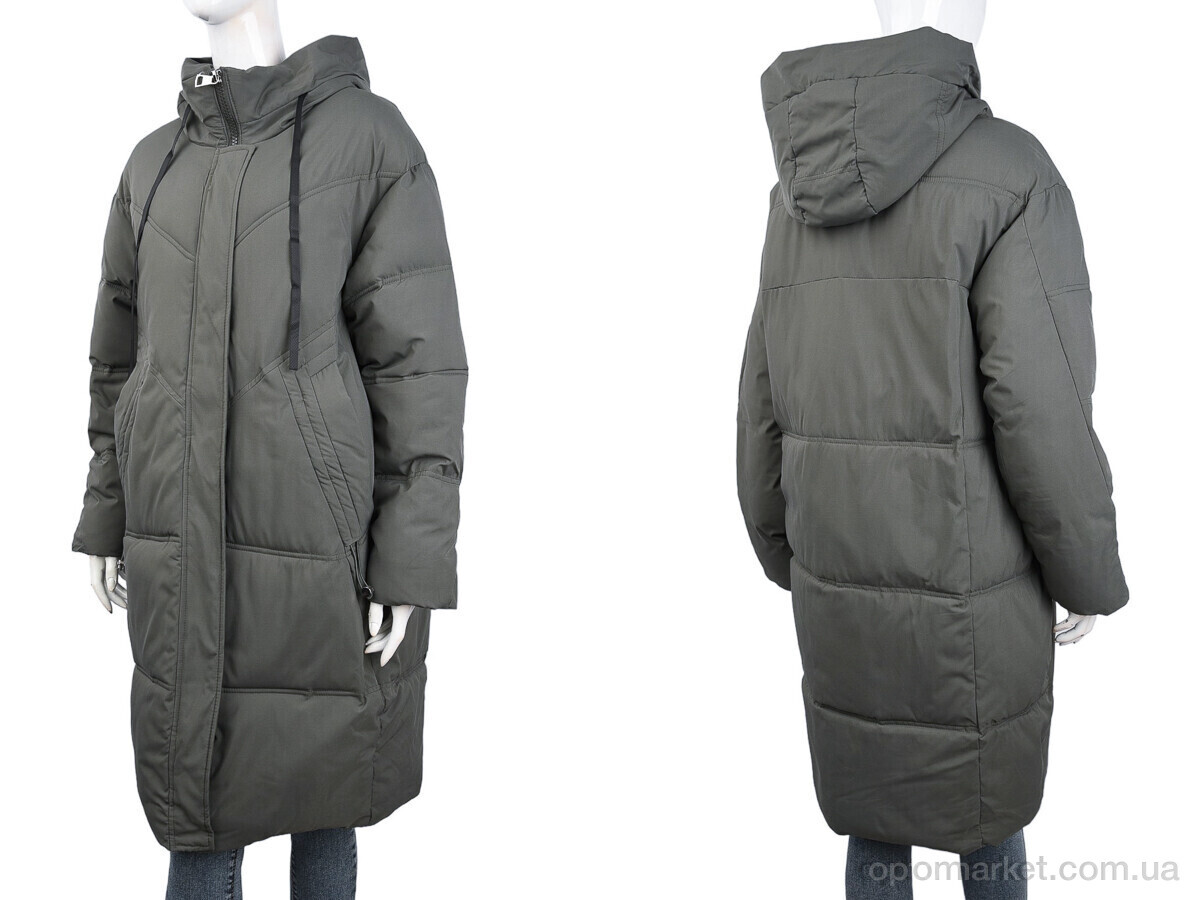 Купить Пальто жіночі 8801 green (09075) JINGPINFUSHI зелений, фото 3