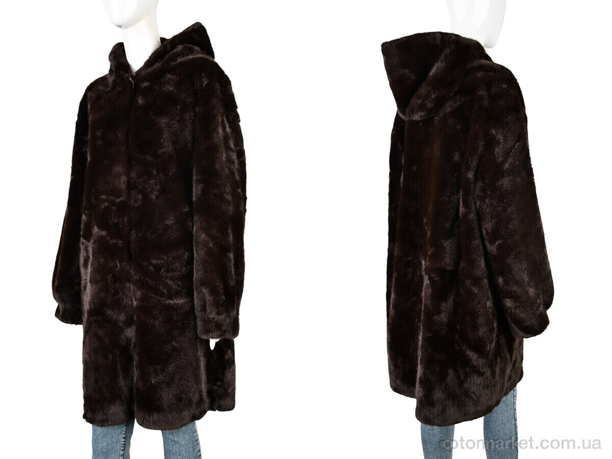 Купить Шуба жіночі 8813 brown Aimeiyoung коричневий, фото 3