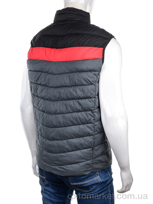 Купить Жилетка чоловічі 88967 black QQN сірий, фото 2