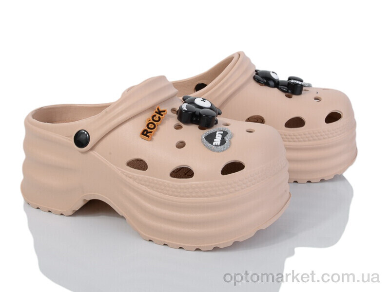 Купить Крокси жіночі 8898 beige Lion-Lu бежевий, фото 1