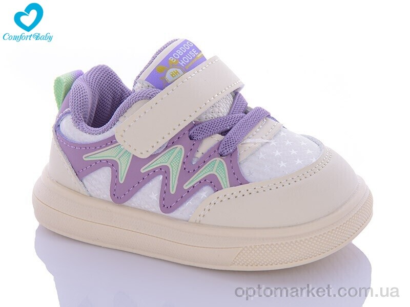 Купить Кросівки дитячі 8901 фіолетовий Comfort-baby бежевий, фото 1