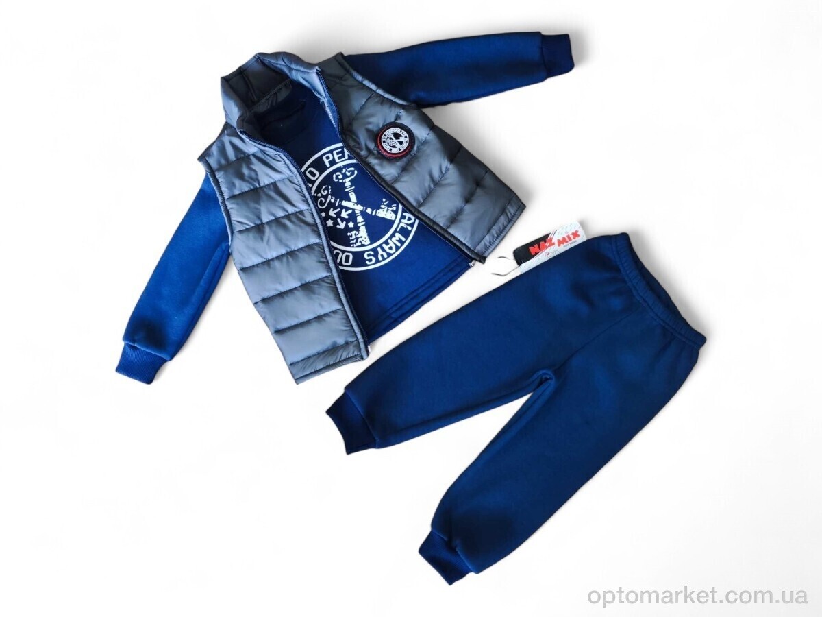 Купить Комплекти дитячі дитячі 894 т.синый жилетка-реглан-штани Naz Mix Kids синій, фото 1