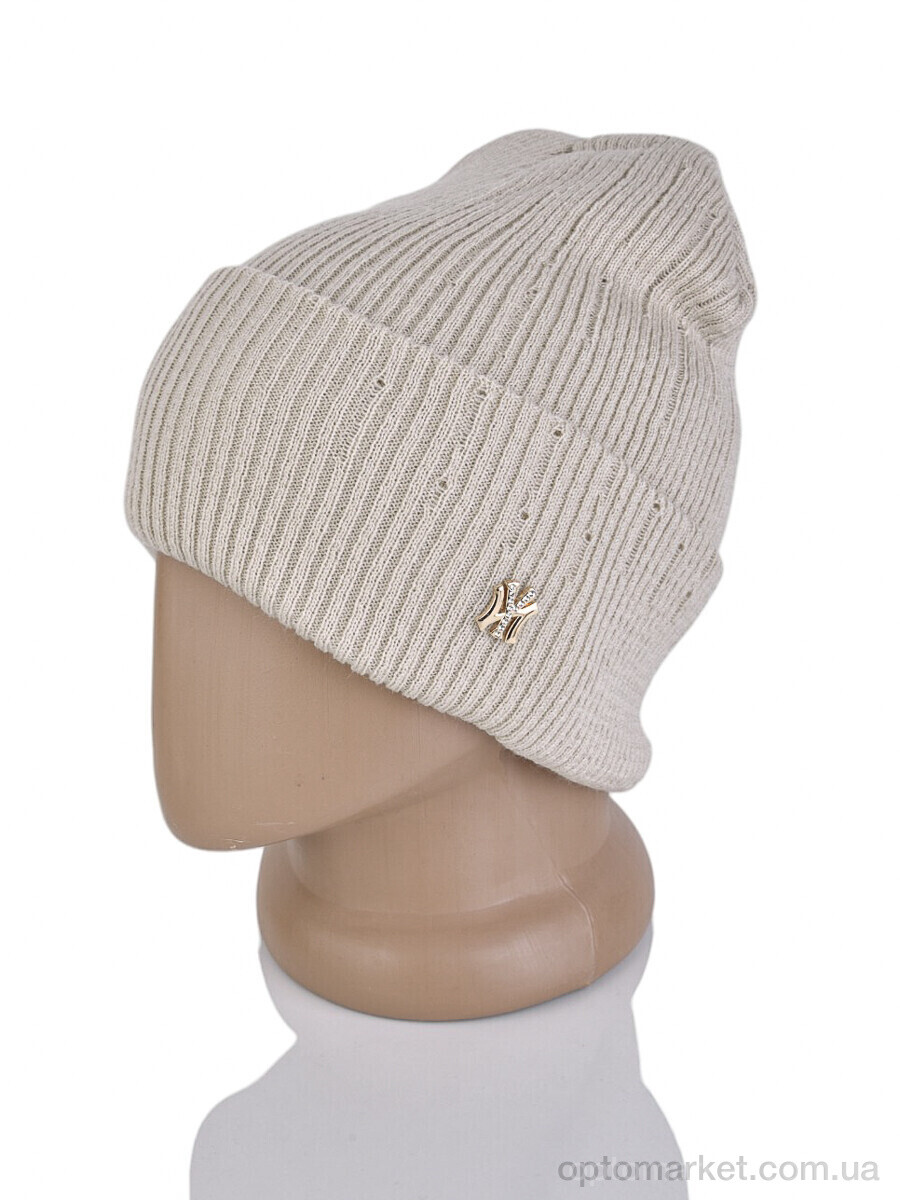 Купить Шапка жіночі 9-14 beige N.w York Yankees бежевий, фото 2