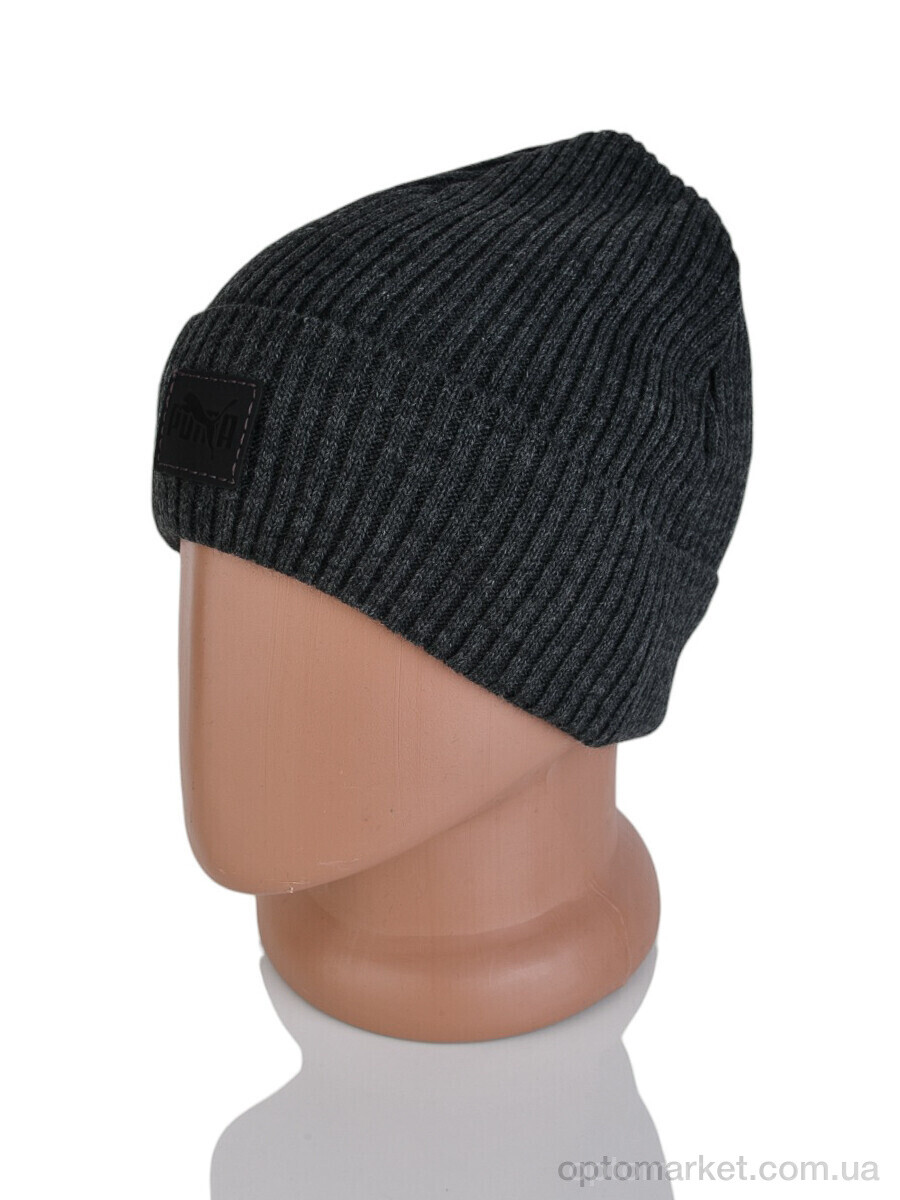 Купить Шапка чоловічі 9-21 grey P.ma сірий, фото 2