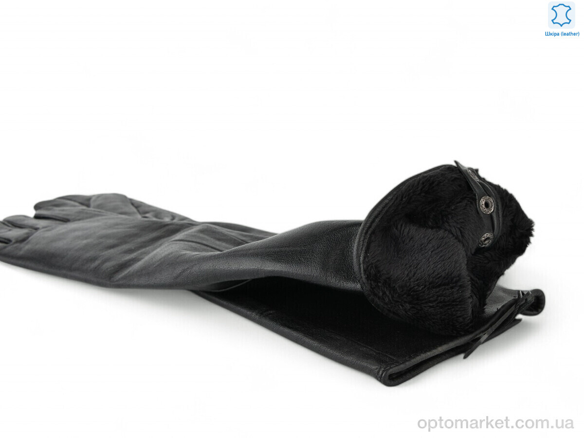 Купить Рукавички жіночі 901-4 шкіра black Paidi чорний, фото 2