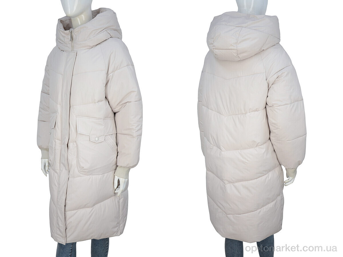 Купить Пальто жіночі 9011 beige Aixiaohua бежевий, фото 3