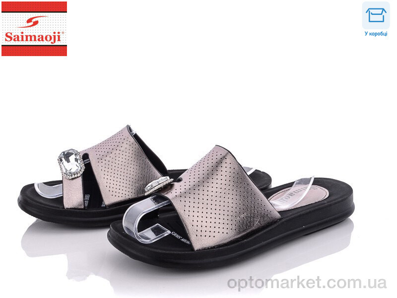 Купить Шльопанці жіночі 9102-8 Saimaoji графіт, фото 1