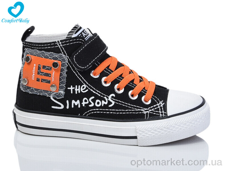 Купить Кеди дитячі 9111 чорн-помаранчевий Comfort-baby чорний, фото 1
