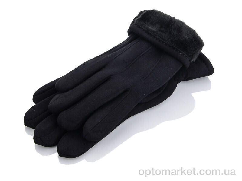 Купить Рукавички чоловічі 961 трикотаж хутро Pitdards чорний, фото 2
