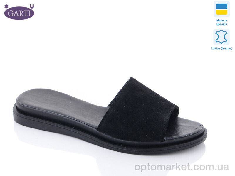 Купить Шльопанці жіночі 97 чорний замш Garti чорний, фото 1