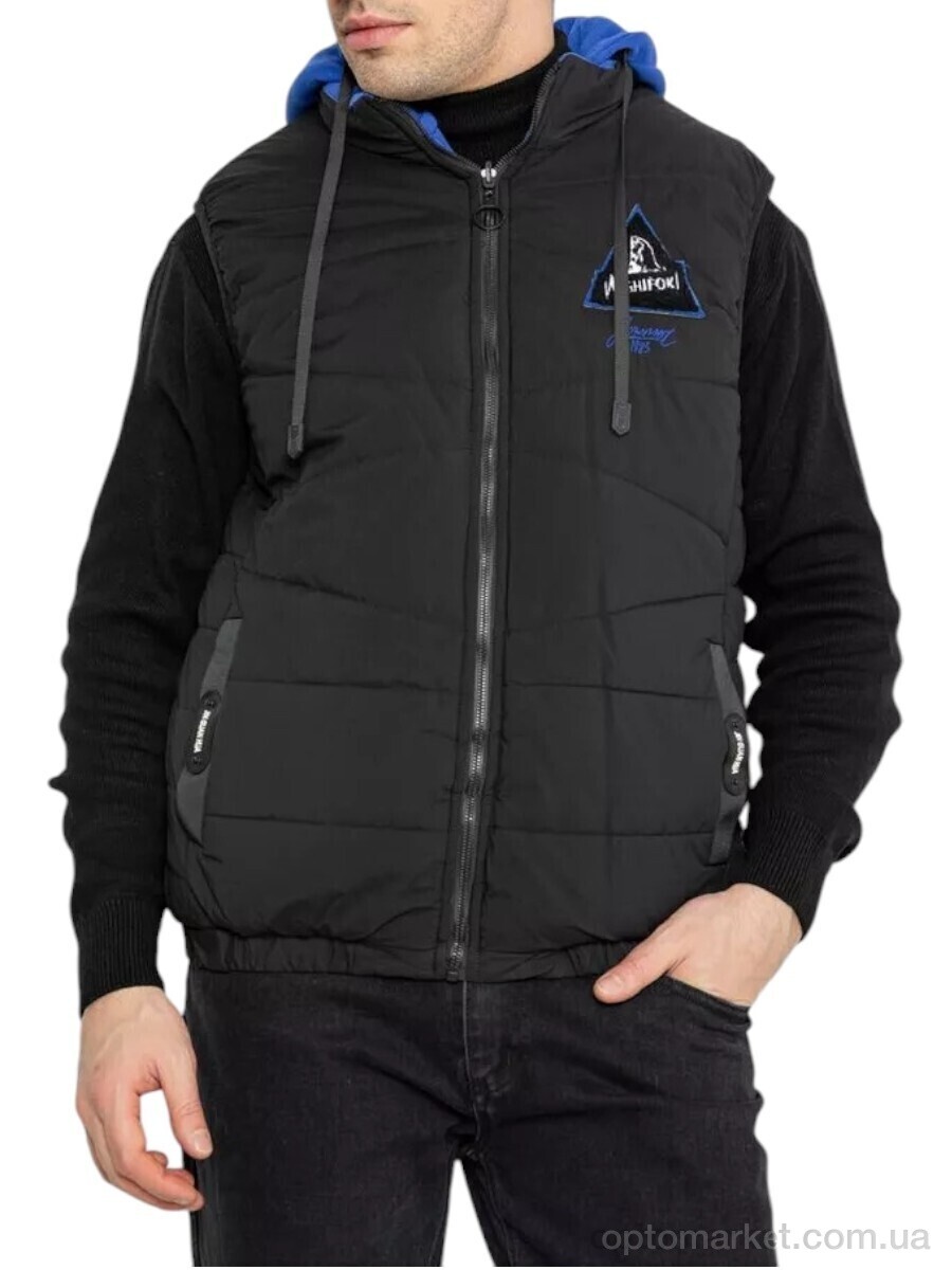 Купить Жилетка чоловічі 99002 чорно-синій Massmag чорний, фото 1