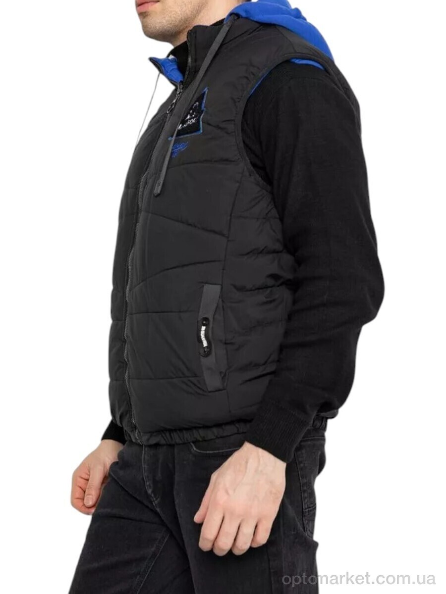 Купить Жилетка чоловічі 99002 чорно-синій Massmag чорний, фото 2