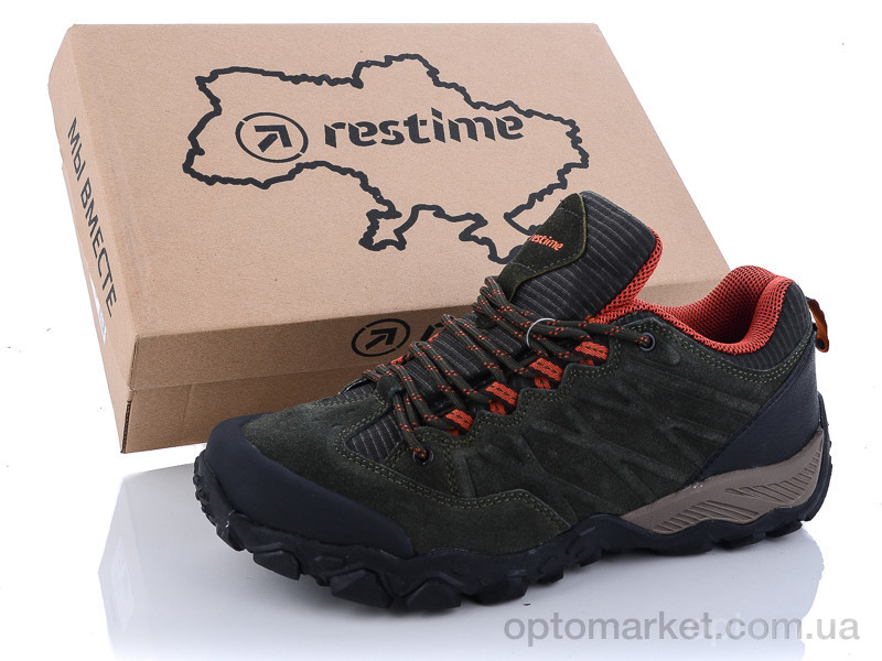 Купить Кроссовки мужчины AMO20888 khaki-orange Restime хаки, фото 1