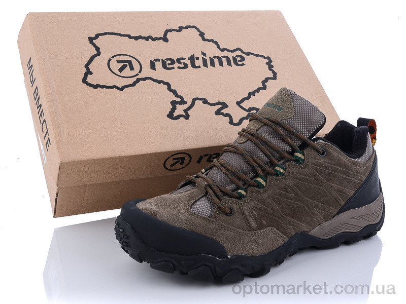 Купить Кроссовки мужчины AMO20888 l.brown-green Restime коричневый, фото 1