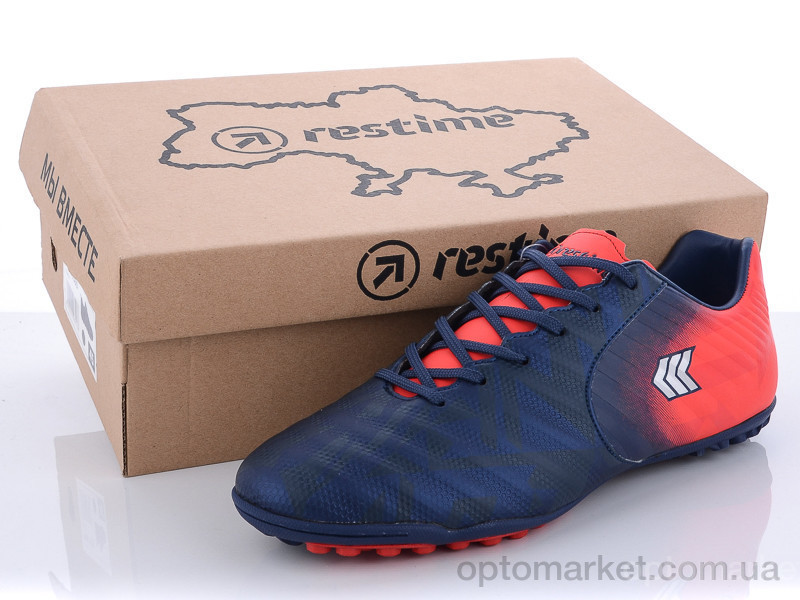 Купить Футбольная обувь мужчины DM020810-1 navy-red-silver Restime синий, фото 1