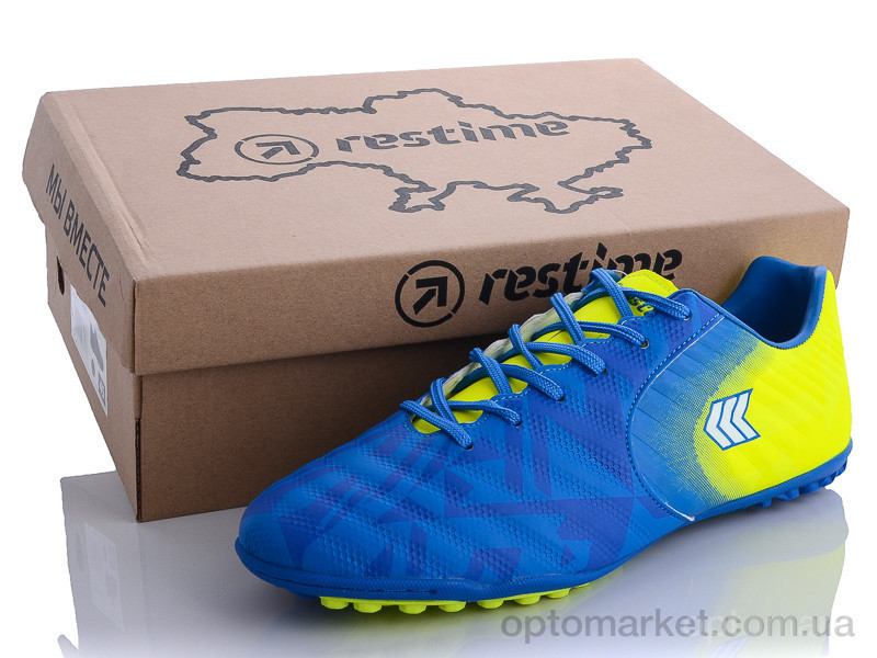 Купить Футбольная обувь мужчины DM020810-1 sky blue-white-lime Restime голубой, фото 1