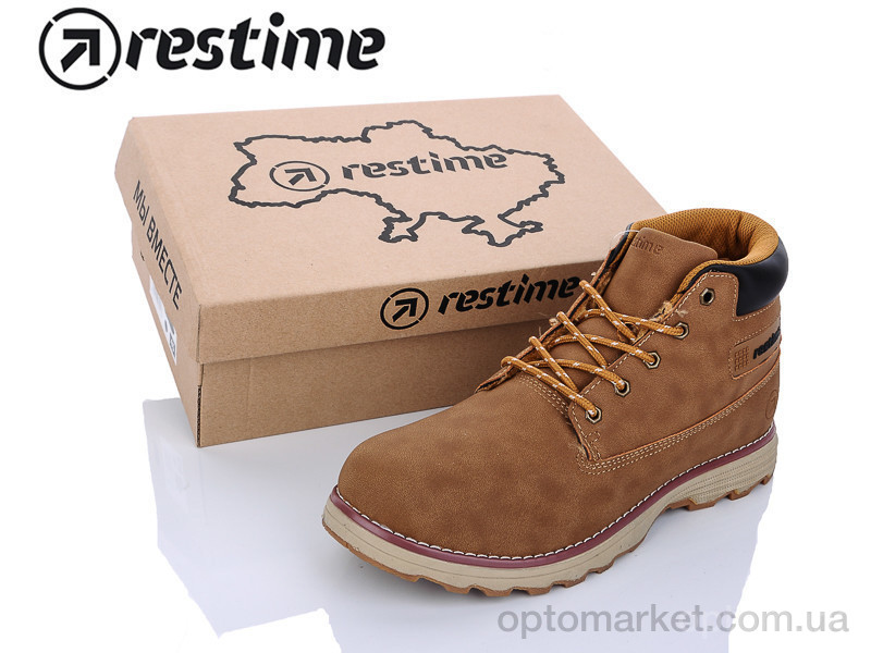 Купить Ботинки мужчины KMZ19061 l.brown Restime коричневый, фото 1