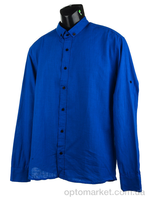 Купить Рубашка мужчины Лён синий Verton синий, фото 1