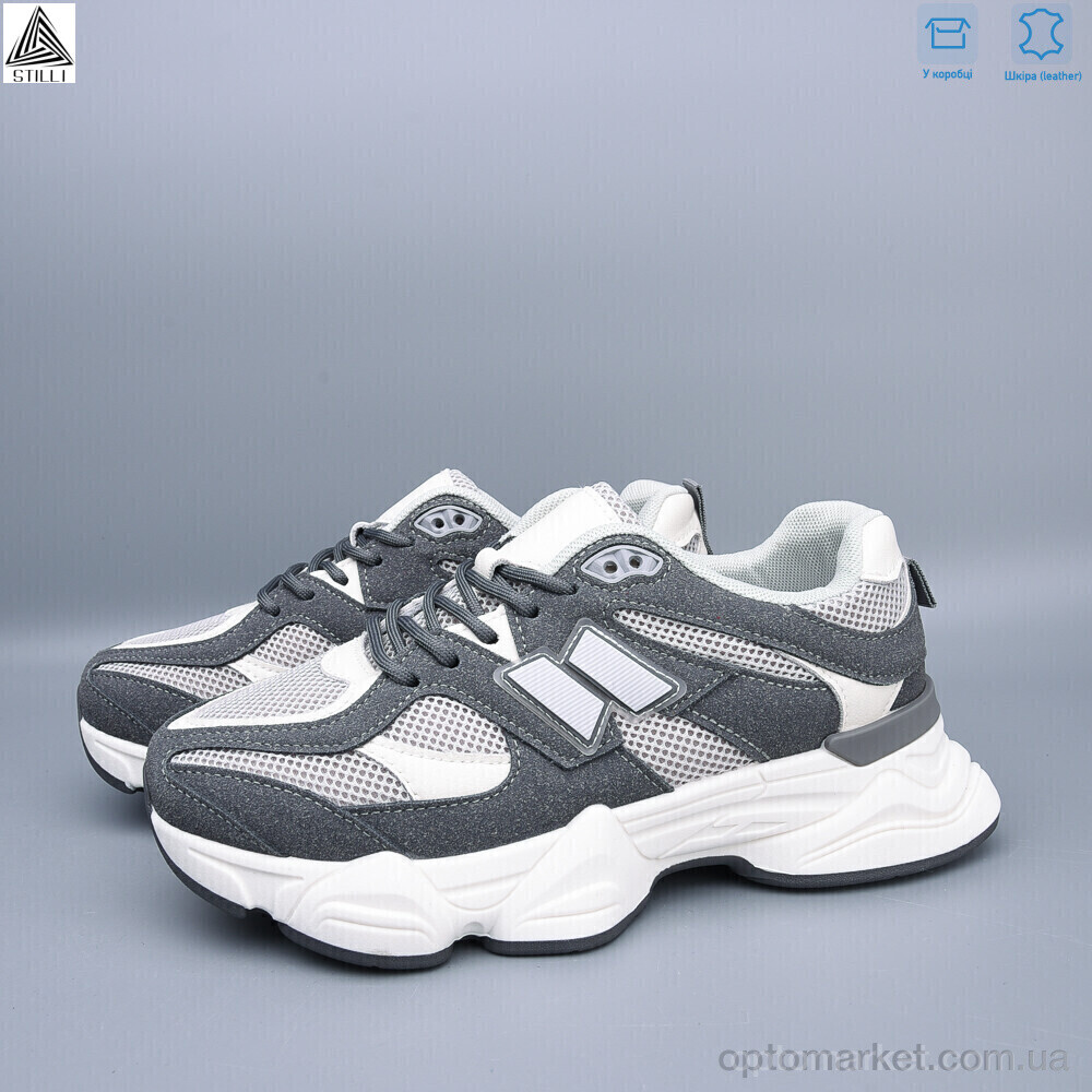 Купить Кросівки жіночі A0025-12 шкіра піна Stilli сірий, фото 2