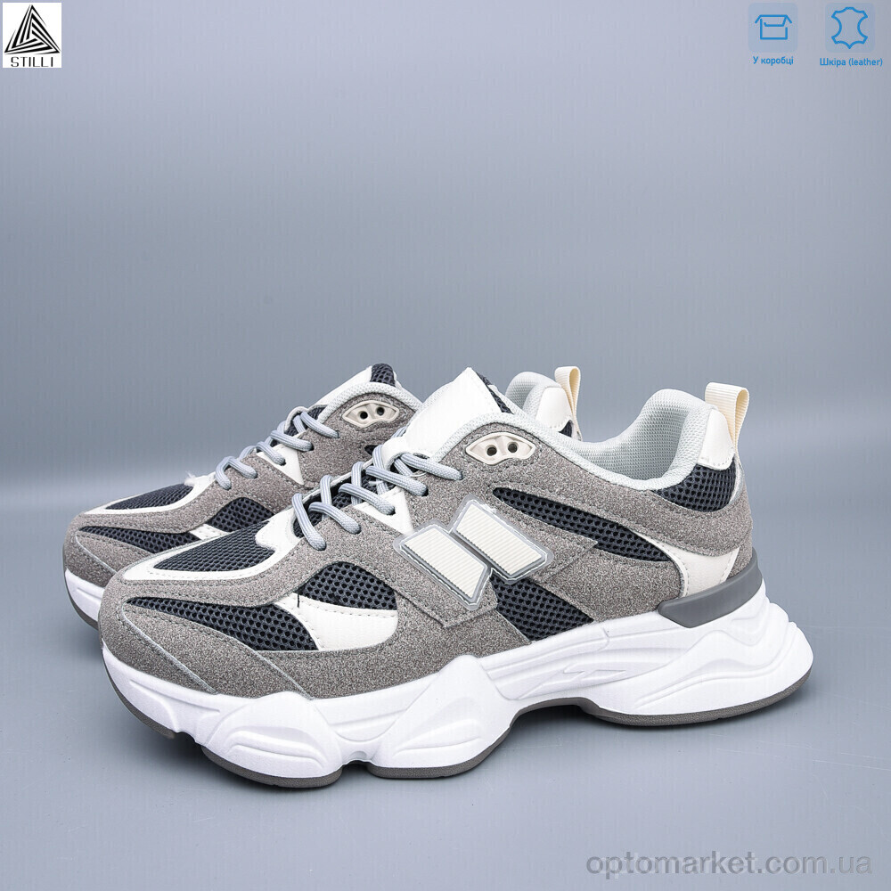 Купить Кросівки жіночі A0025-16 шкіра піна Stilli сірий, фото 2