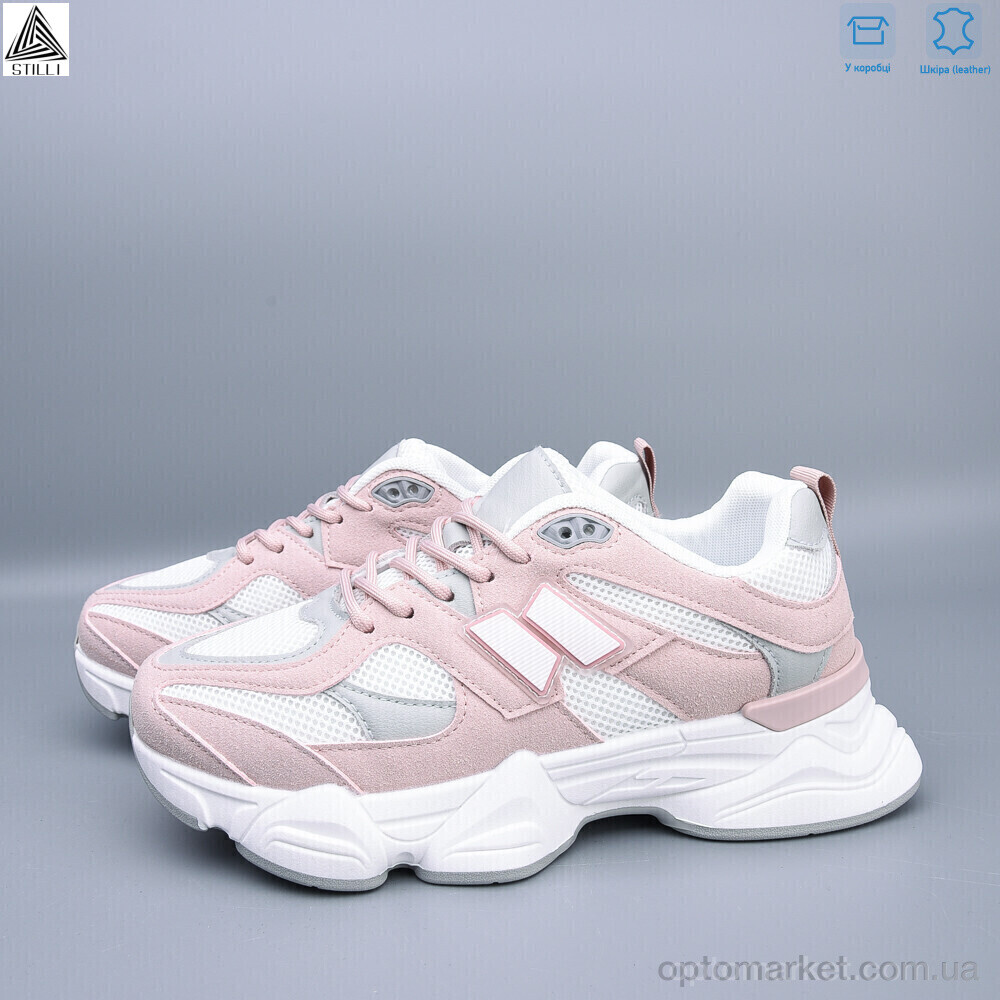 Купить Кросівки жіночі A0025-18 шкіра піна Stilli рожевий, фото 2