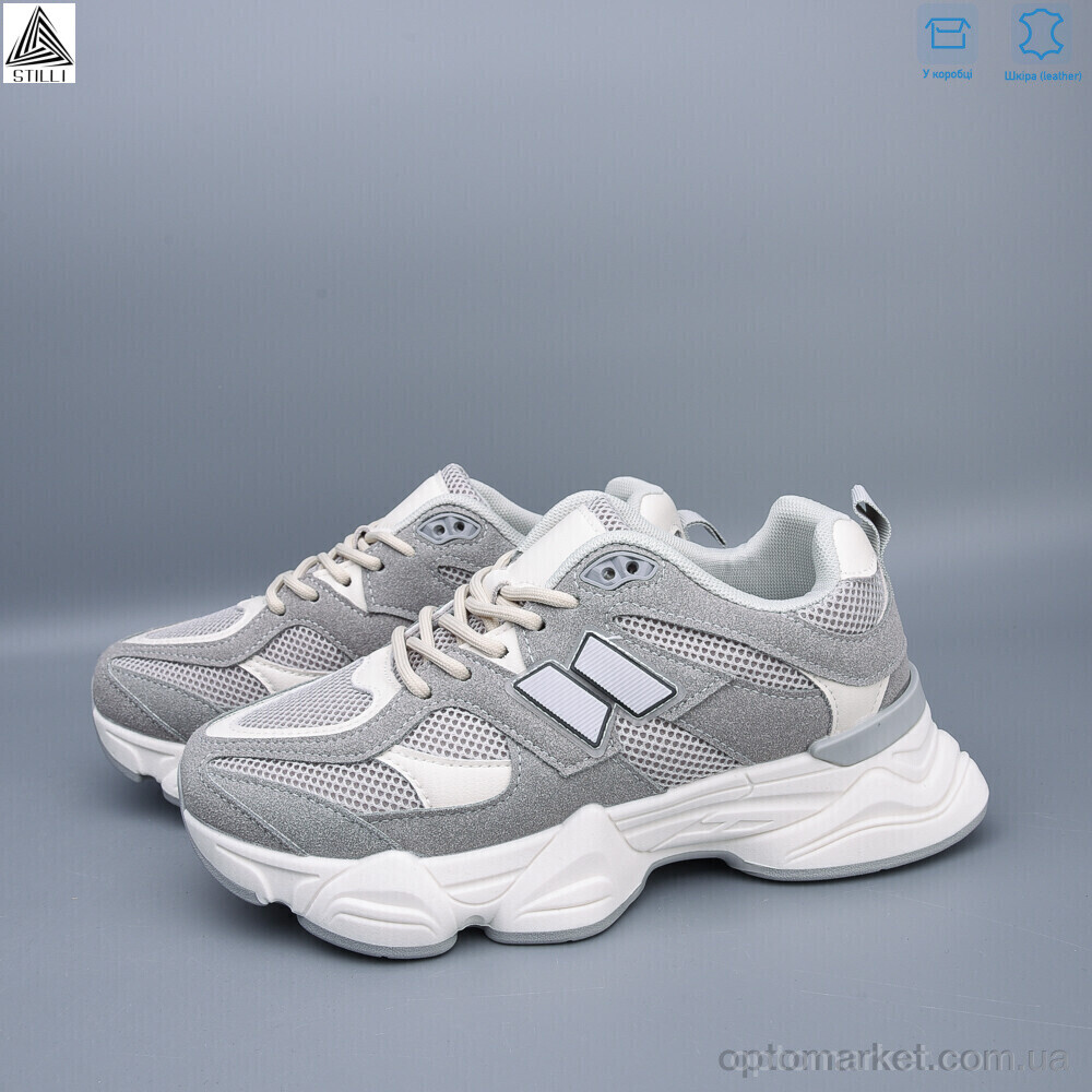 Купить Кросівки жіночі A0025-23 шкіра піна Stilli сірий, фото 2