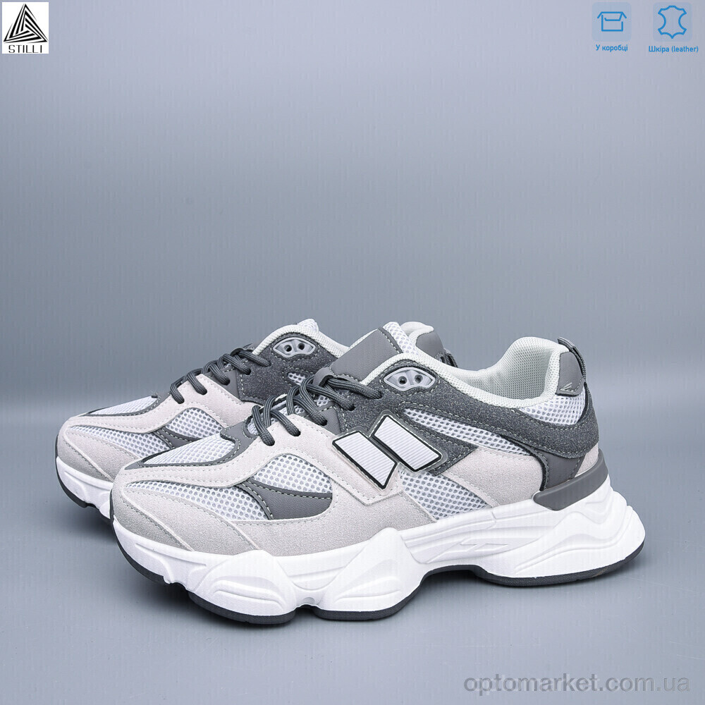 Купить Кросівки жіночі A0025-9 шкіра піна Stilli сірий, фото 2