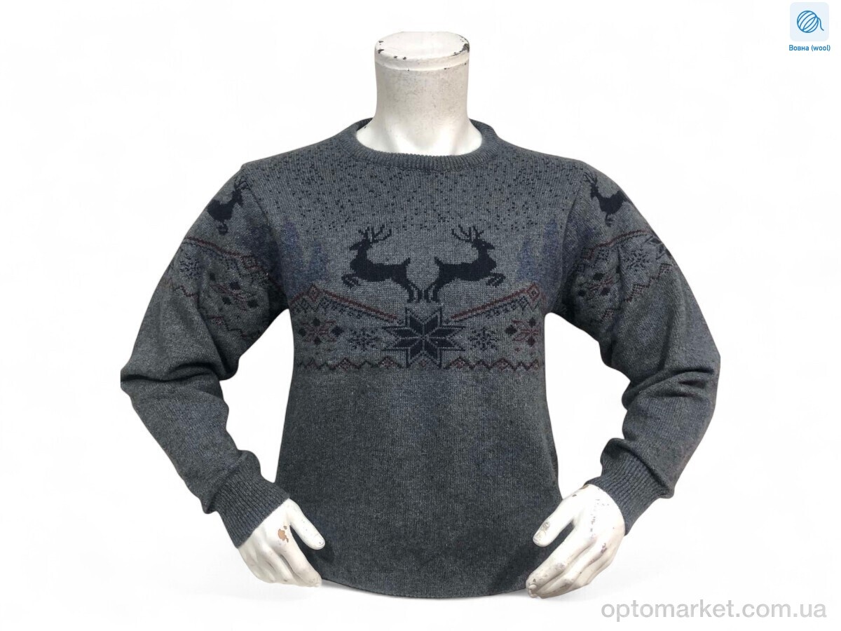 Купить Светр чоловічі A03 т.сірий Wool Path сірий, фото 1