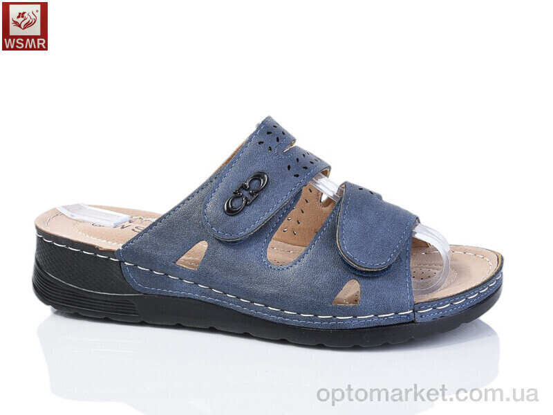 Купить Шльопанці жіночі A04-5 WSMR синій, фото 1