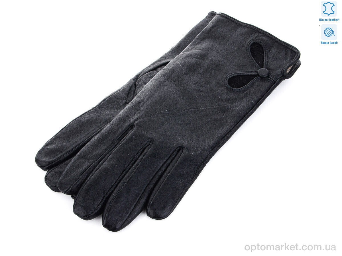 Купить Рукавички жіночі A0613Ж шкіра Королева чорний, фото 1