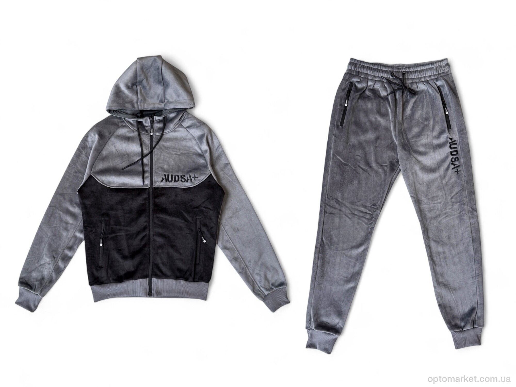 Купить Спортивний костюм чоловічі A130 black-d.grey Audsa сірий, фото 1